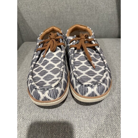 RANK 45 size 12D ORMFA22P2 blue aztec print - Picture 2 of 7